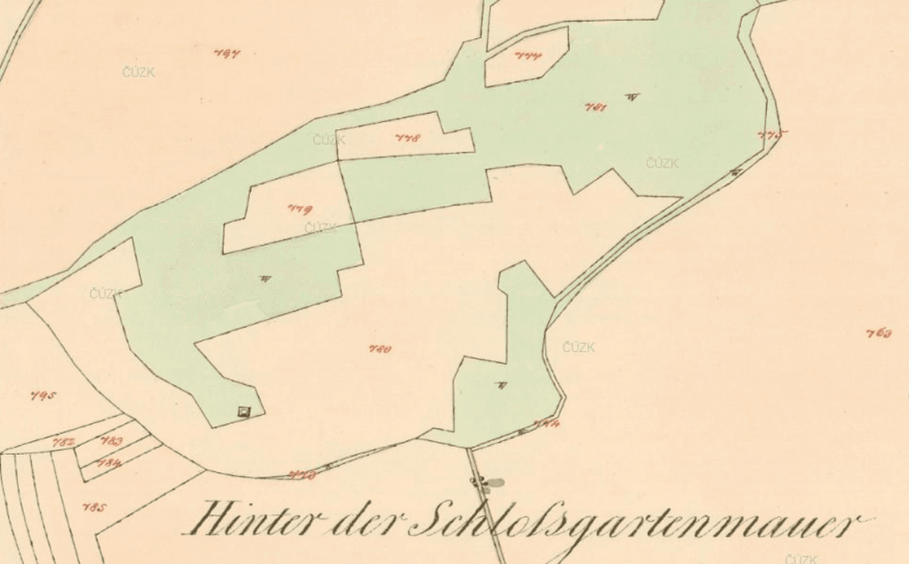 Půda v okolí Chuděnic, r. 1837. Foto: ČÚZK
